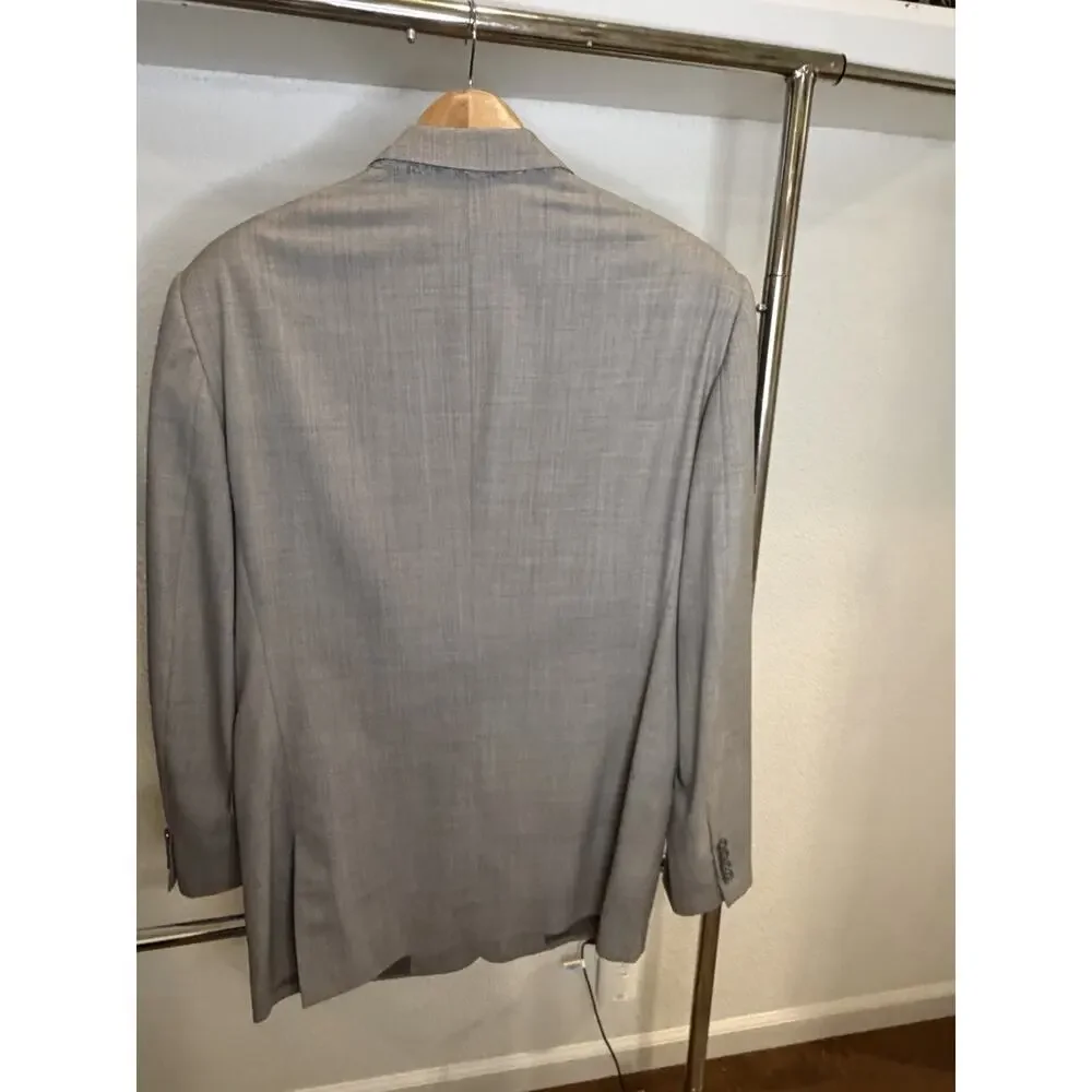 Ralph Lauren Mens 44L Gray 99% Wool Cashmere Blazer 2 Button